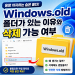 윈도우 11 / Windows.old 폴더가 있는 이유와 삭제 가능 여부
