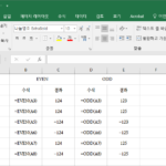 엑셀 / 함수 / EVEN, ODD / 짝수 또는 홀수로 올림 또는 내림하는 함수