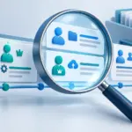 사용자와 관리자 활동 기록을 돋보기로 조사하는 개념도
