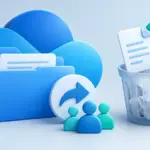 클라우드 파일 공유와 삭제 파일 복구를 나타낸 개념도