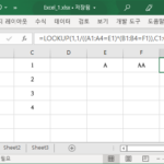 엑셀 / 여러 조건 LOOKUP